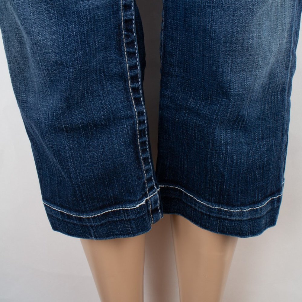 BKE Buckle Lily Stretch Capri 29 X 21 Women's Denim Jeans Thick Stitch - Picture 3 of 12